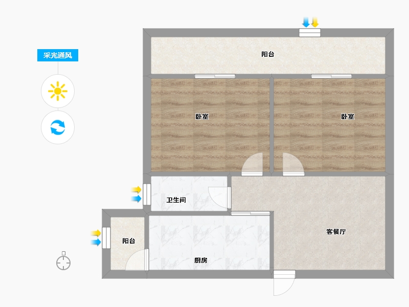 广东省-深圳市-宝田雅苑-50.14-户型库-采光通风