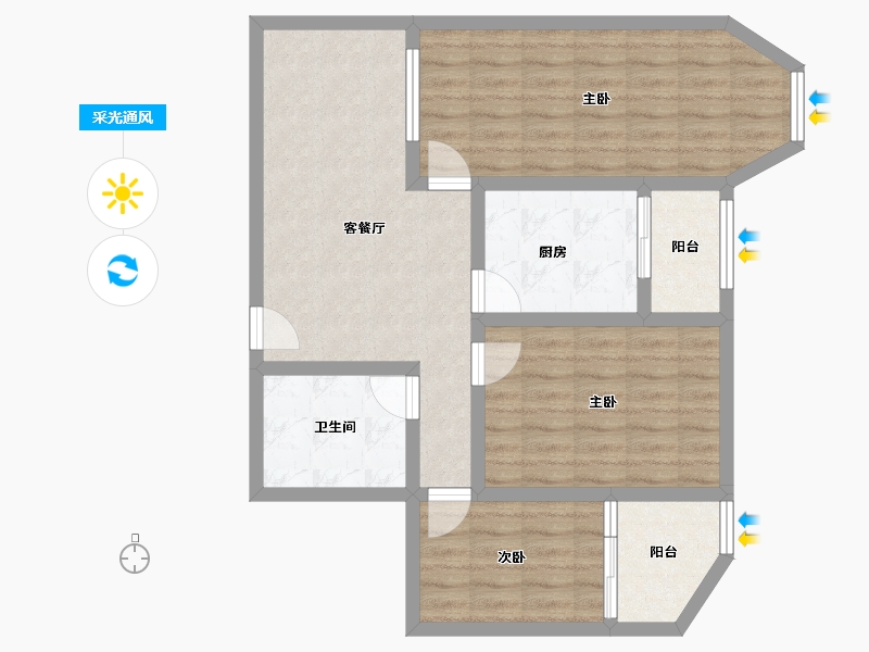 广东省-深圳市-梅龙苑-80.27-户型库-采光通风