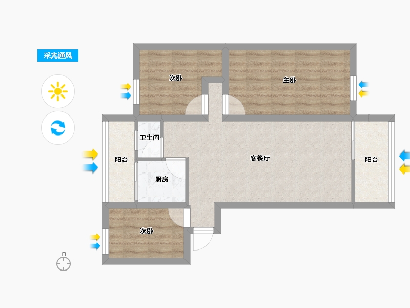 广东省-深圳市-岭下花园(公寓住宅)-61.52-户型库-采光通风