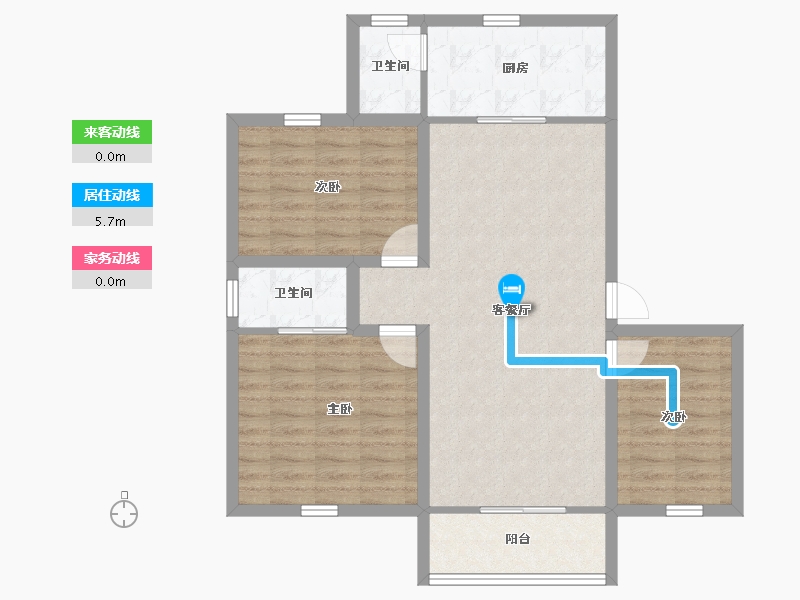 广东省-深圳市-双龙花园-86.63-户型库-动静线