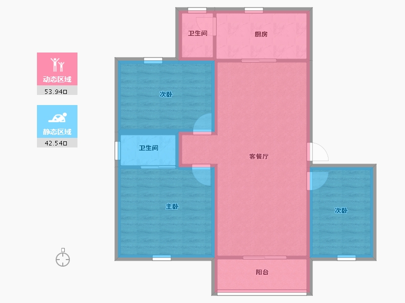 广东省-深圳市-双龙花园-86.63-户型库-动静分区