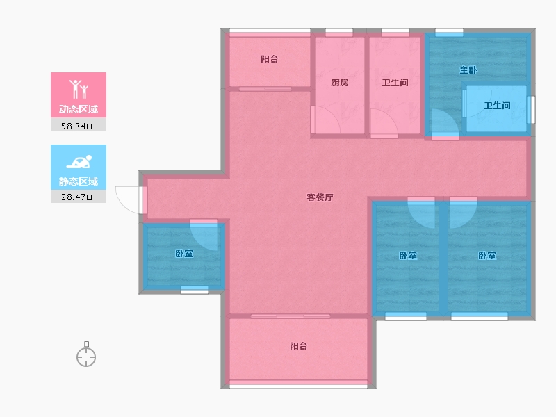 广东省-深圳市-万科翰邻城-76.43-户型库-动静分区