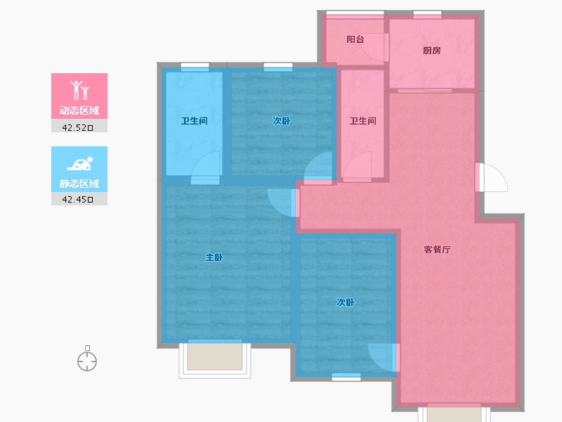 广东省-深圳市-雅涛花园-75.11-户型库-动静分区