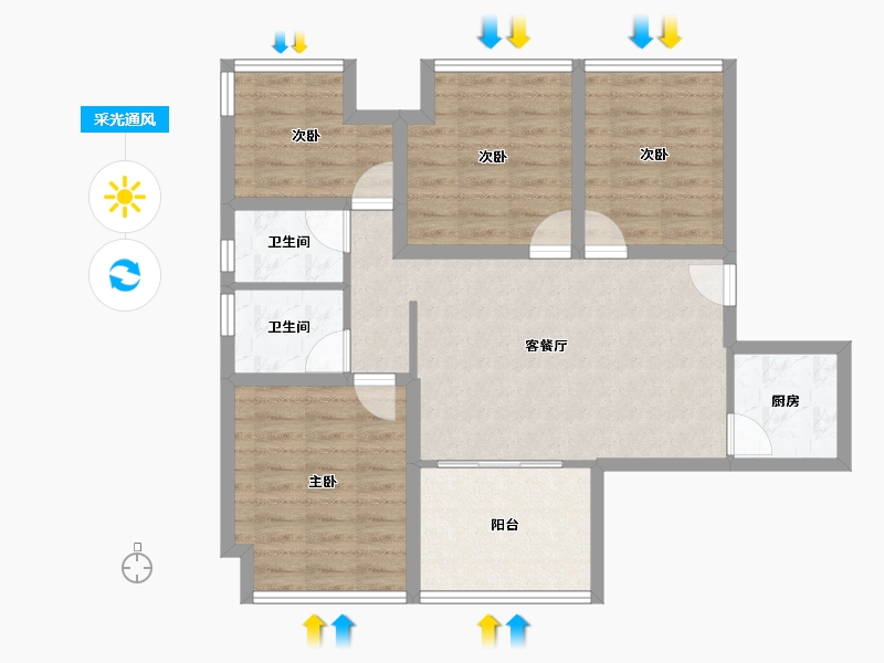 广东省-深圳市-玉湖湾-80.71-户型库-采光通风