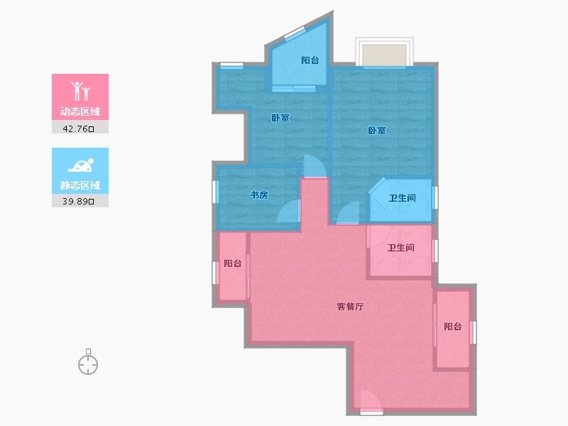 广东省-深圳市-金泓凯旋城-74.30-户型库-动静分区