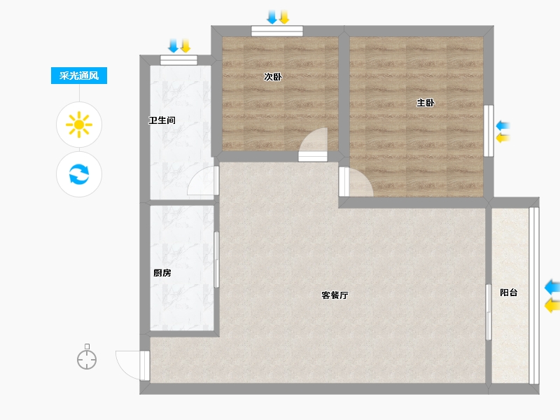 广东省-深圳市-富源花园-66.00-户型库-采光通风