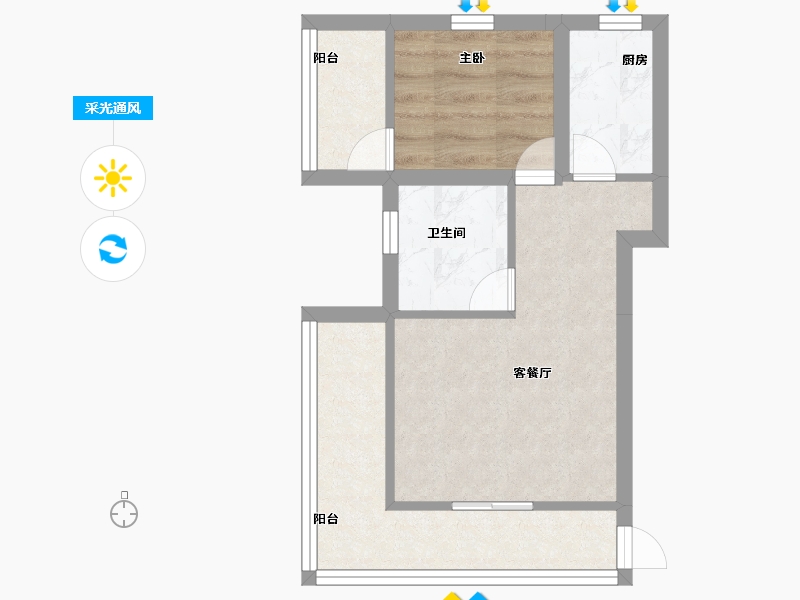 广东省-深圳市-名居绿海名居-35.99-户型库-采光通风