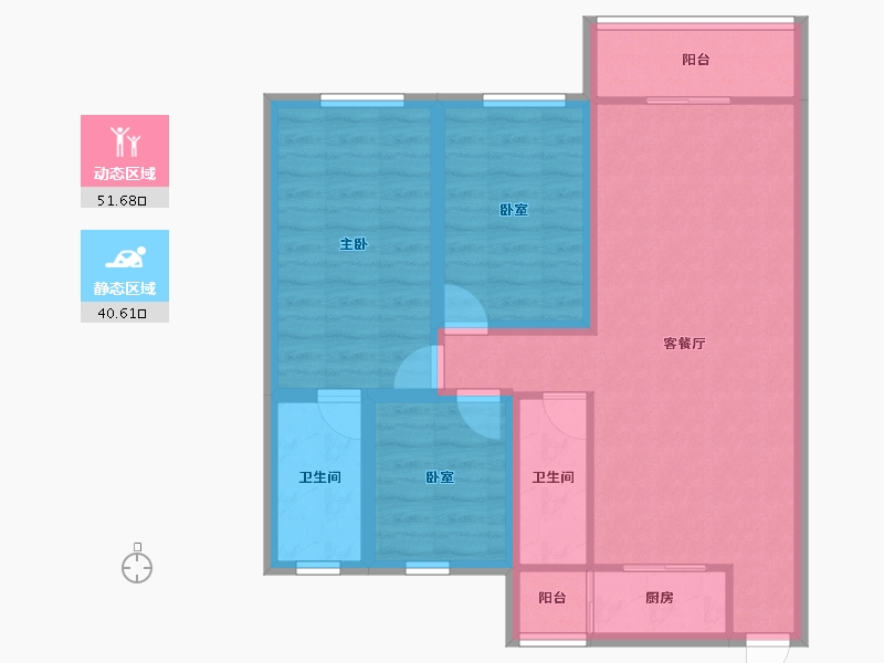 广东省-深圳市-登科花园-82.07-户型库-动静分区