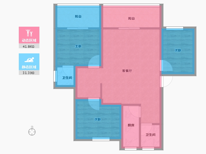 广东省-深圳市-福中福花园-64.45-户型库-动静分区