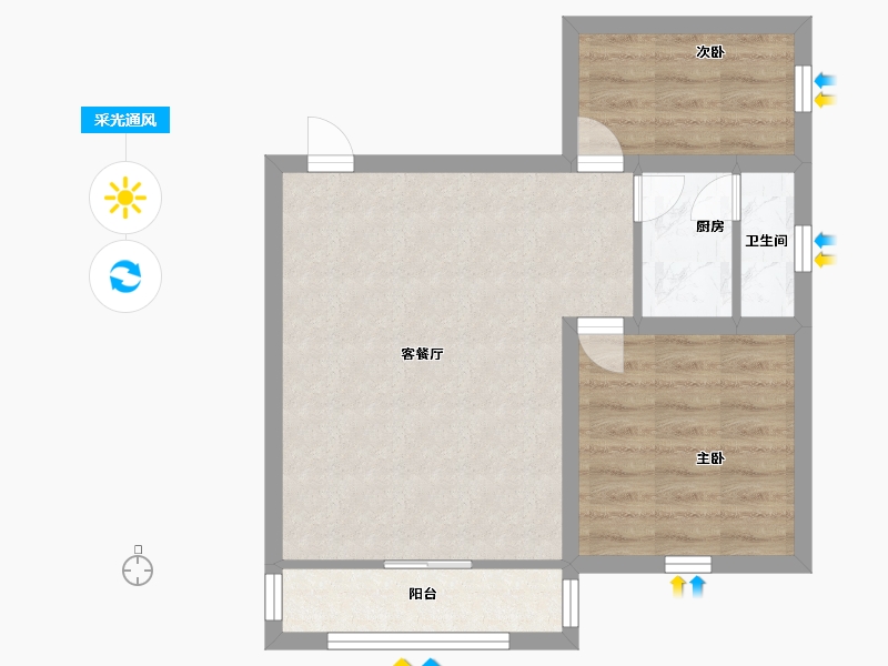 广东省-深圳市-桃源居14区（桃源居）-52.00-户型库-采光通风