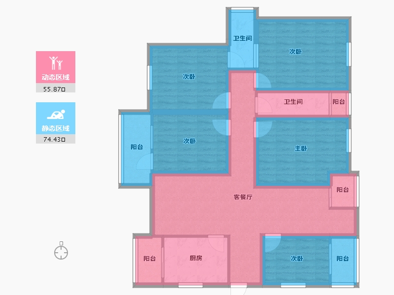 广东省-深圳市-阅山公馆-114.24-户型库-动静分区