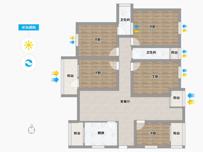 广东省-深圳市-阅山公馆-114.24-户型库-采光通风