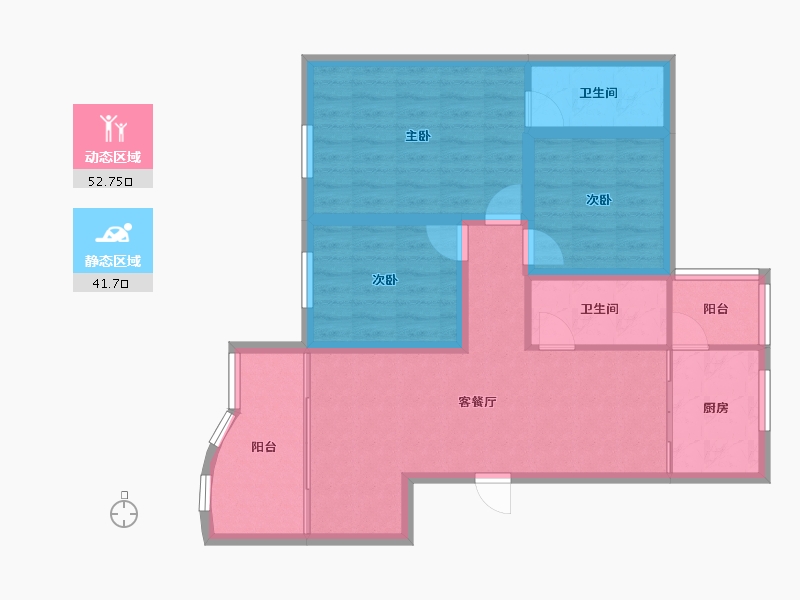 广东省-深圳市-宝海花园-84.43-户型库-动静分区