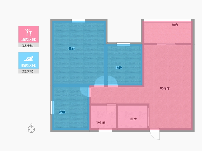 广东省-深圳市-天健时尚空间名苑-63.00-户型库-动静分区