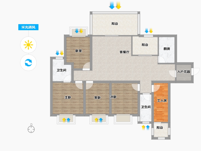 广东省-深圳市-碧海富通城一期-117.18-户型库-采光通风