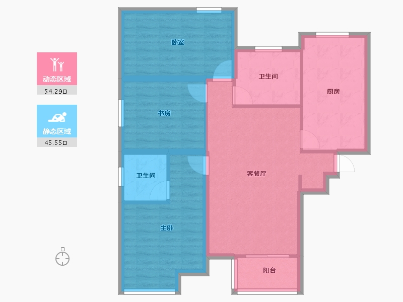 广东省-深圳市-大洋花园-89.65-户型库-动静分区