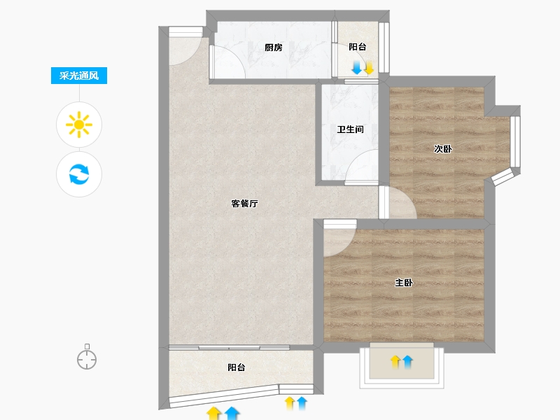 广东省-深圳市-富通蟠龙居-53.09-户型库-采光通风