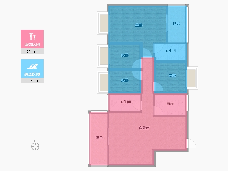 广东省-深圳市-中南花园-87.28-户型库-动静分区