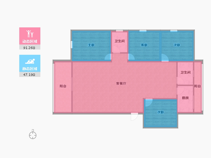 广东省-深圳市-沁园-125.37-户型库-动静分区