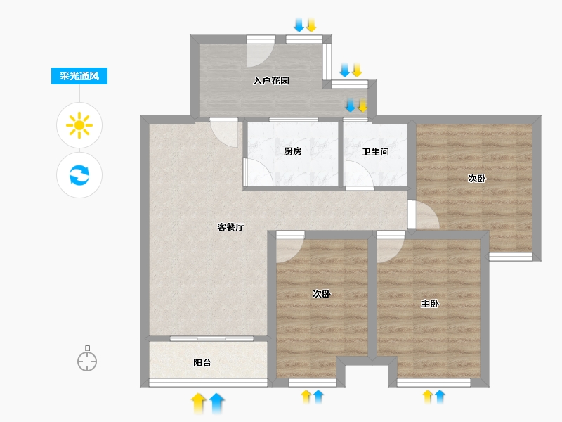 广东省-深圳市-玉湖湾-73.61-户型库-采光通风