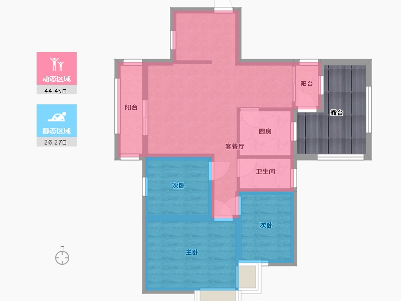 广东省-深圳市-名居绿海名居-70.73-户型库-动静分区