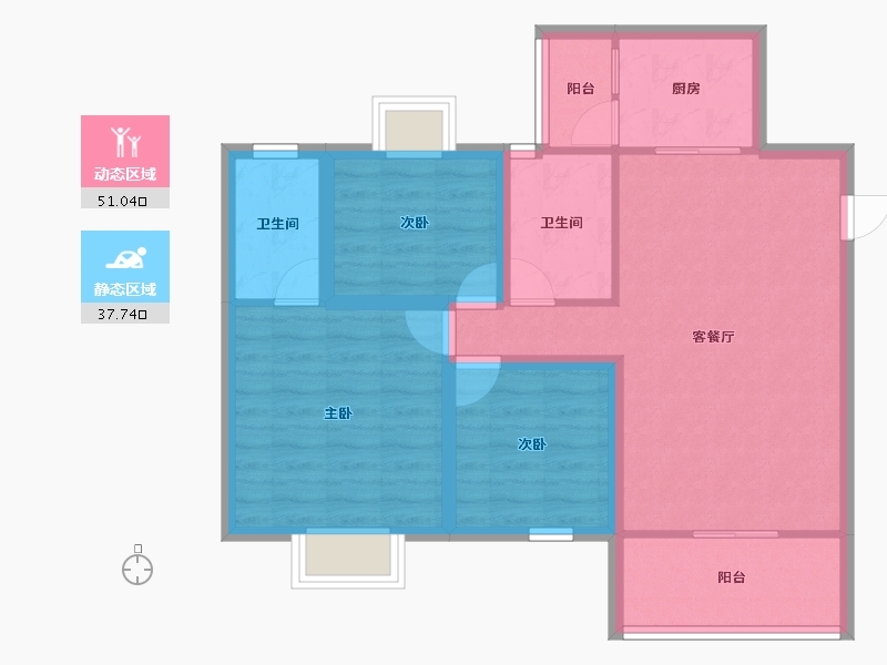 广东省-深圳市-富通蟠龙居-79.00-户型库-动静分区