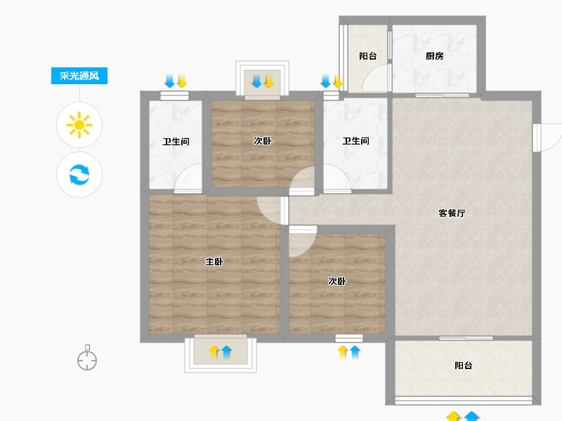 广东省-深圳市-富通蟠龙居-79.00-户型库-采光通风