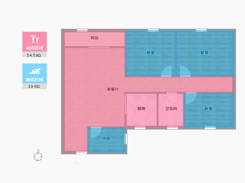 广东省-深圳市-宏兴苑-85.76-户型库-动静分区