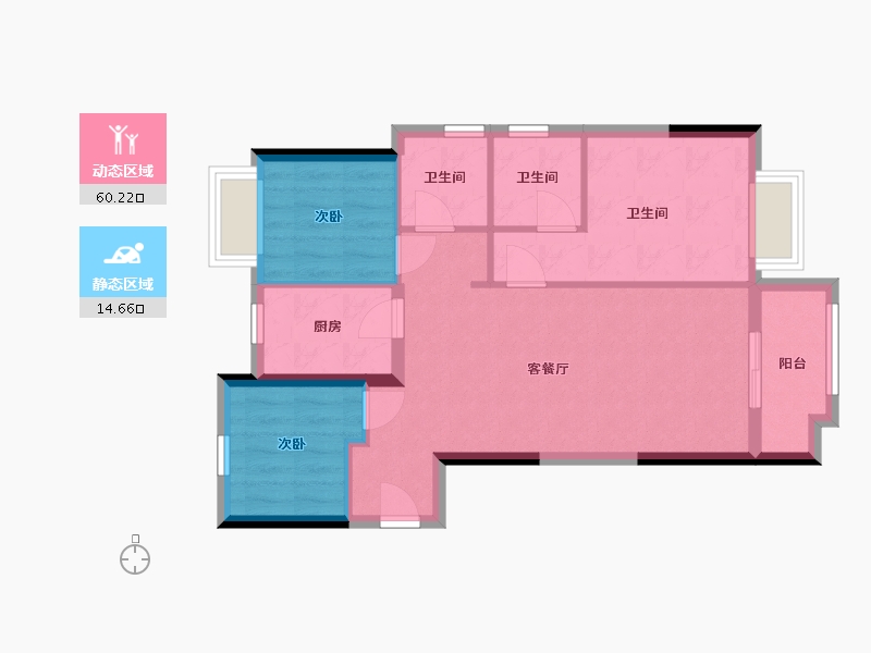 福建省-泉州市-大雅居-66.86-户型库-动静分区