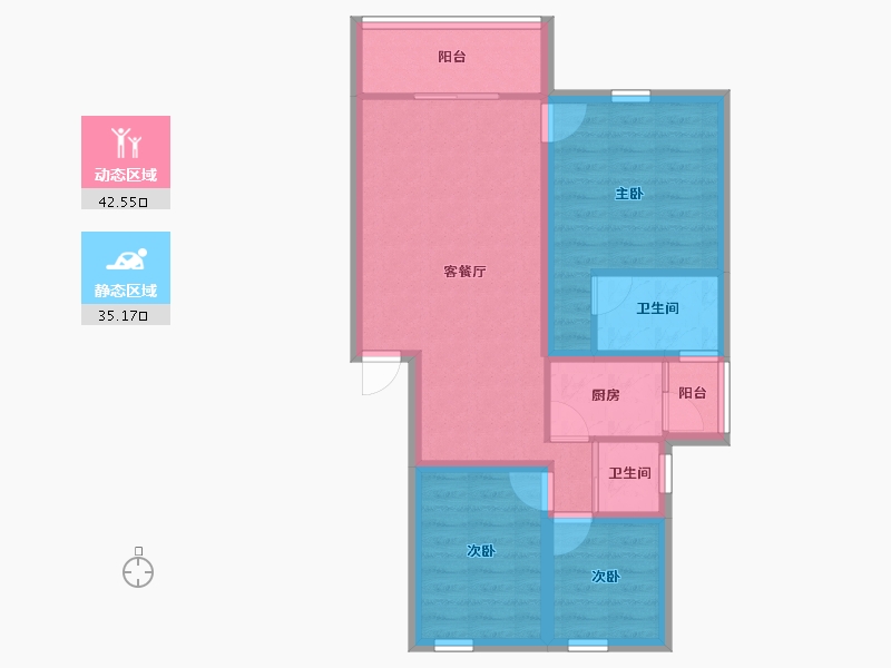 广东省-深圳市-绿茵华庭-68.58-户型库-动静分区