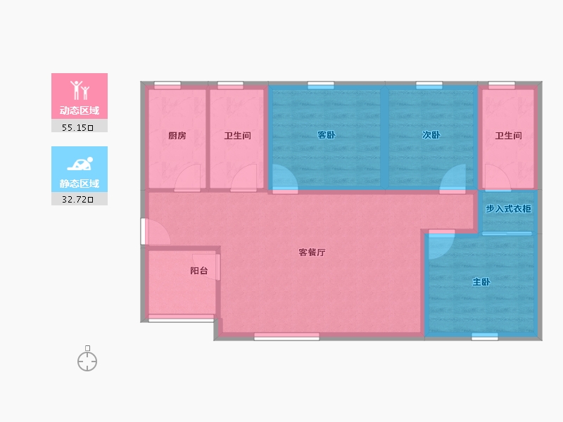 广东省-深圳市-万科公园里-77.97-户型库-动静分区