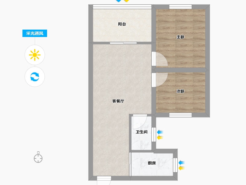 广东省-深圳市-横岗花半里-46.88-户型库-采光通风