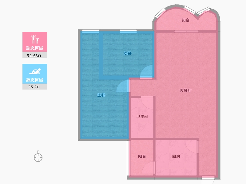 广东省-深圳市-兴华路2号(星航华府)-68.52-户型库-动静分区