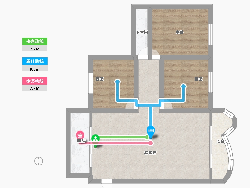 广东省-深圳市-福中福花园-52.80-户型库-动静线