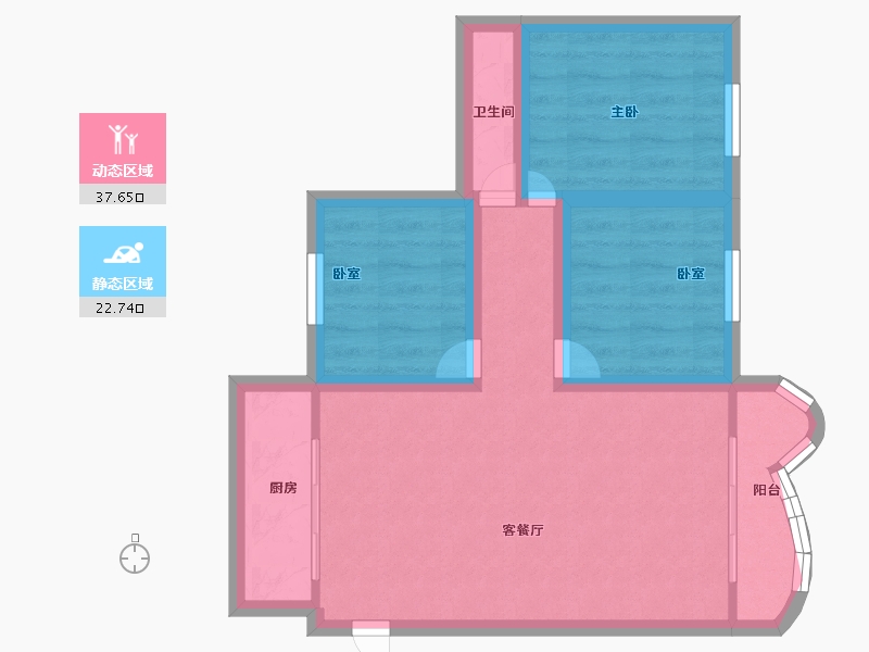 广东省-深圳市-福中福花园-52.80-户型库-动静分区