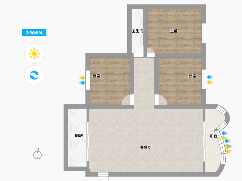 广东省-深圳市-福中福花园-52.80-户型库-采光通风