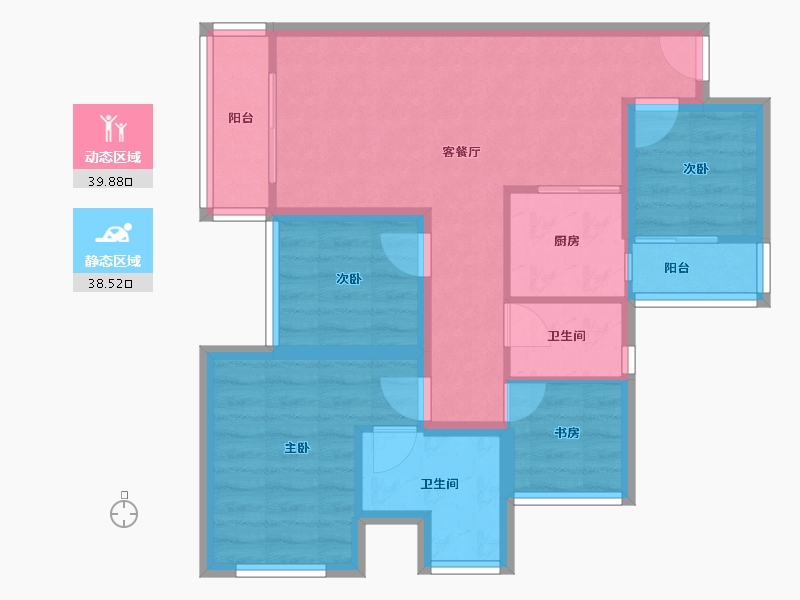 广东省-深圳市-星河银湖谷-68.87-户型库-动静分区