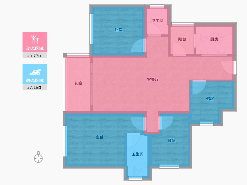 广东省-深圳市-仁恒峦山美地-68.50-户型库-动静分区