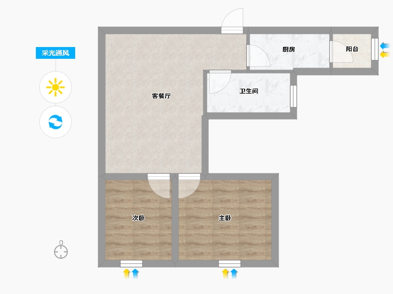 广东省-深圳市-颐安都会中央二期-47.39-户型库-采光通风