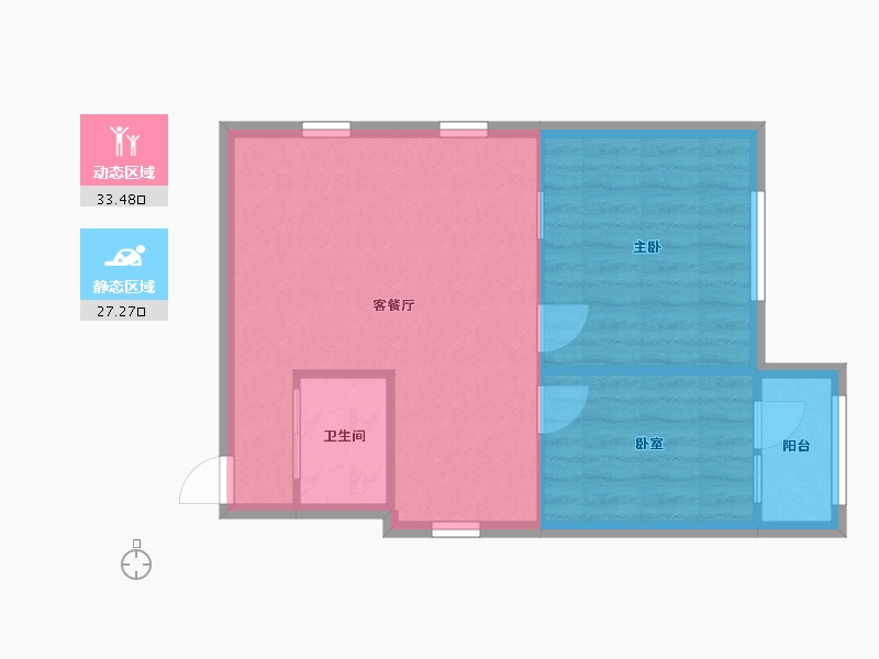 辽宁省-大连市-青松北里-58.43-户型库-动静分区