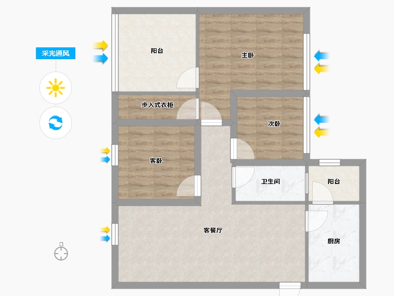 广东省-深圳市-阅山华府-74.06-户型库-采光通风