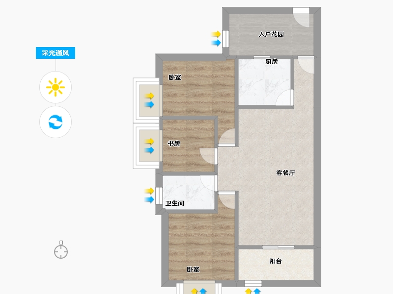 广东省-深圳市-中洲华府（一期）-46.99-户型库-采光通风