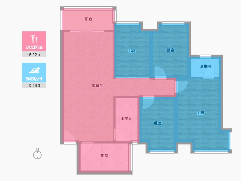 广东省-深圳市-馨园二期-81.83-户型库-动静分区