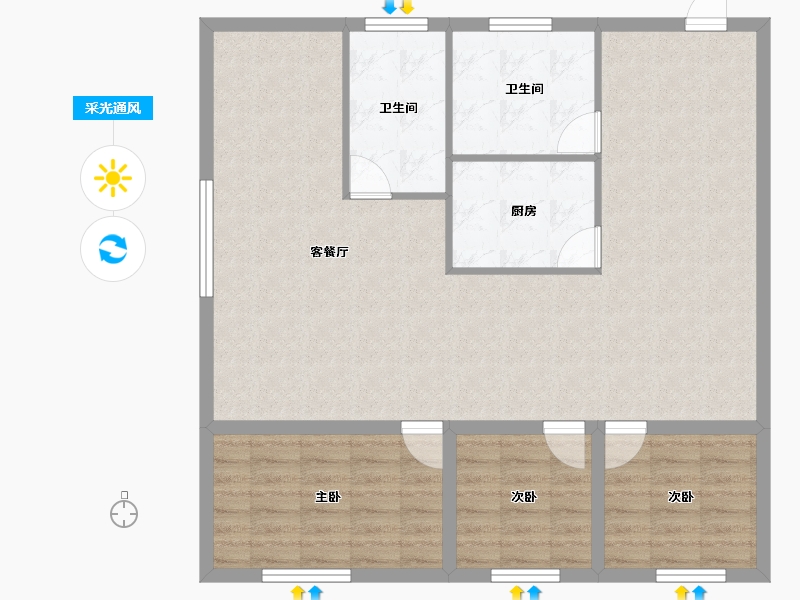 广东省-深圳市-永安商业城-102.90-户型库-采光通风