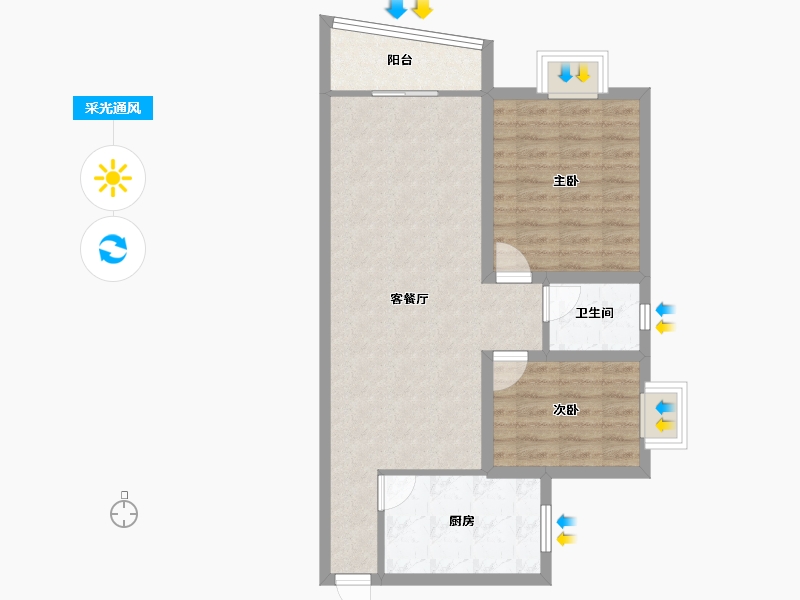 广东省-深圳市-中南花园-70.99-户型库-采光通风