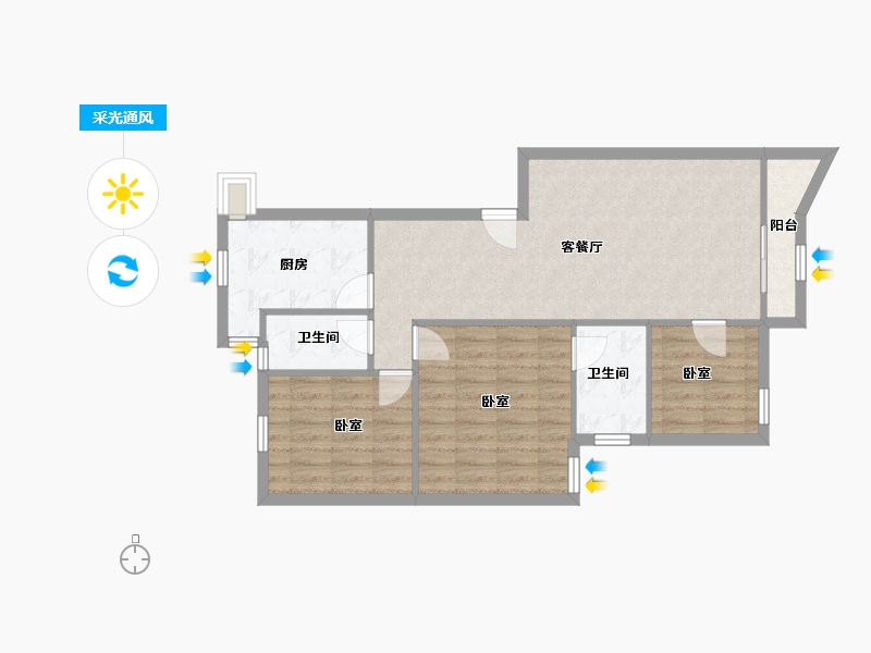 广东省-深圳市-新安园-78.48-户型库-采光通风