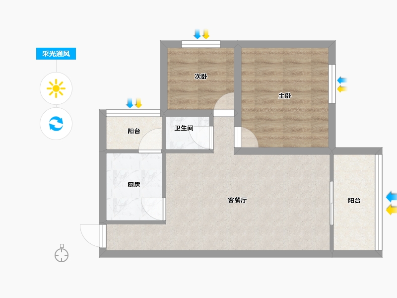 广东省-深圳市-雅兰亭(弘雅花园四期)-50.68-户型库-采光通风