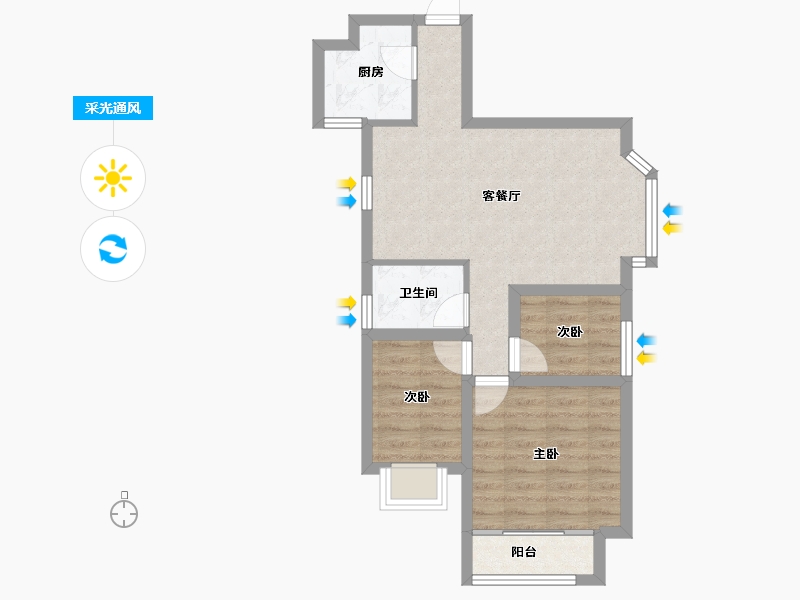 广东省-深圳市-万科金色领域-58.48-户型库-采光通风