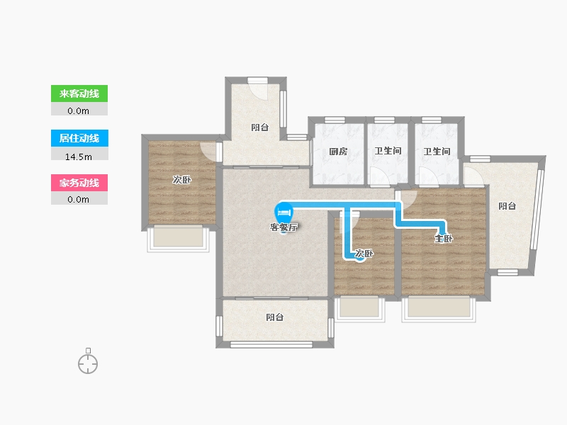 广东省-深圳市-佳兆业茗萃园(一期)-90.26-户型库-动静线