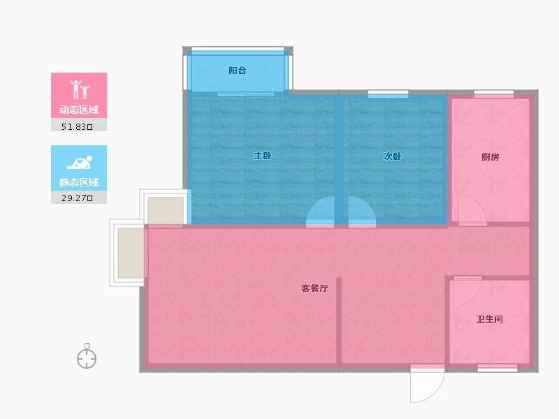 广东省-深圳市-碧海新苑-72.73-户型库-动静分区